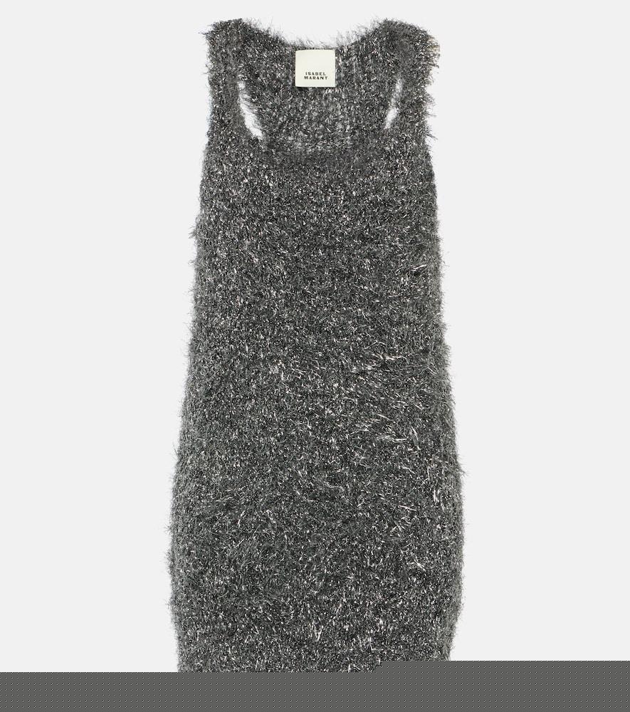 isabel marant windy metallic knit minidress