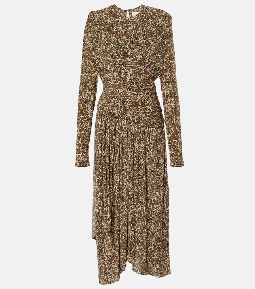 isabel marant zeidi draped leopard-print maxi dress