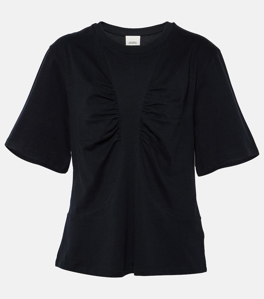 isabel marant zeren draped cotton jersey t-shirt