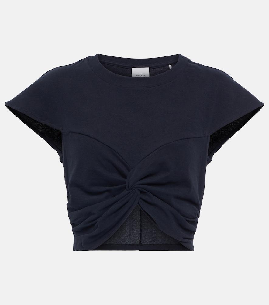 isabel marant zineae cotton jersey crop top
