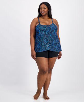 island escape plus size cape town scoop neck tankini top shorts