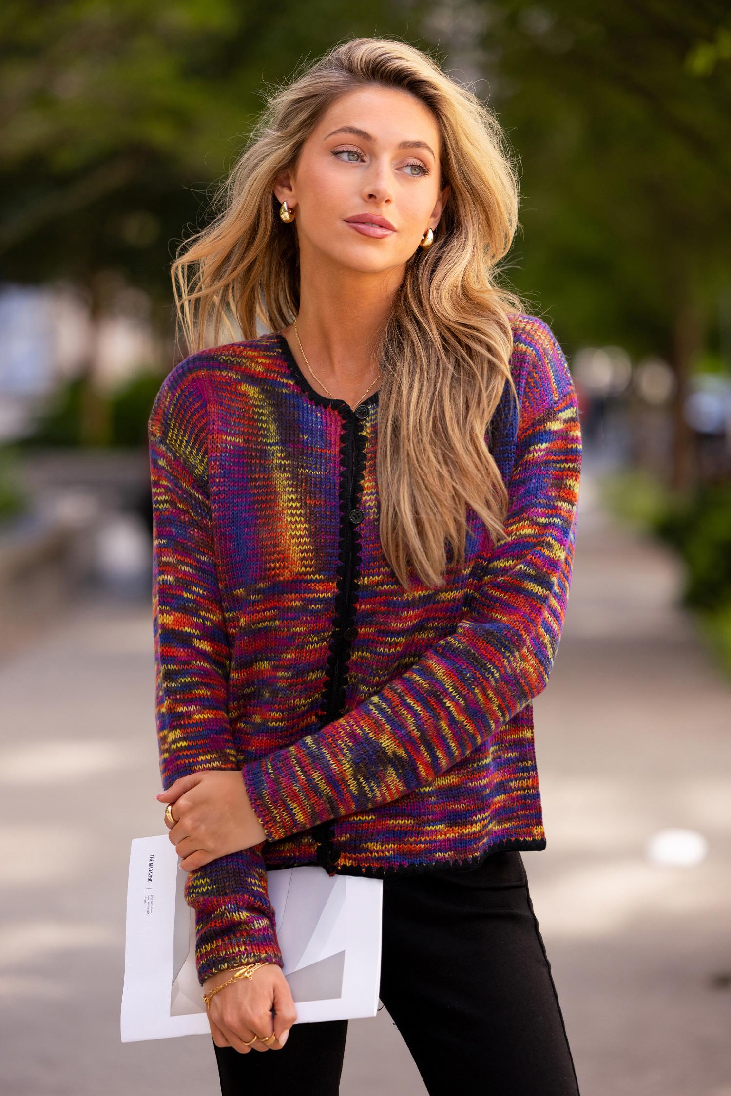 it's surreal rainbow cardigan - l