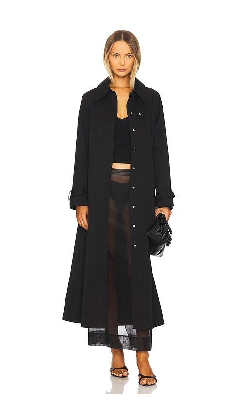 ivy oak clementine duster coat in black. - size l (also in m)