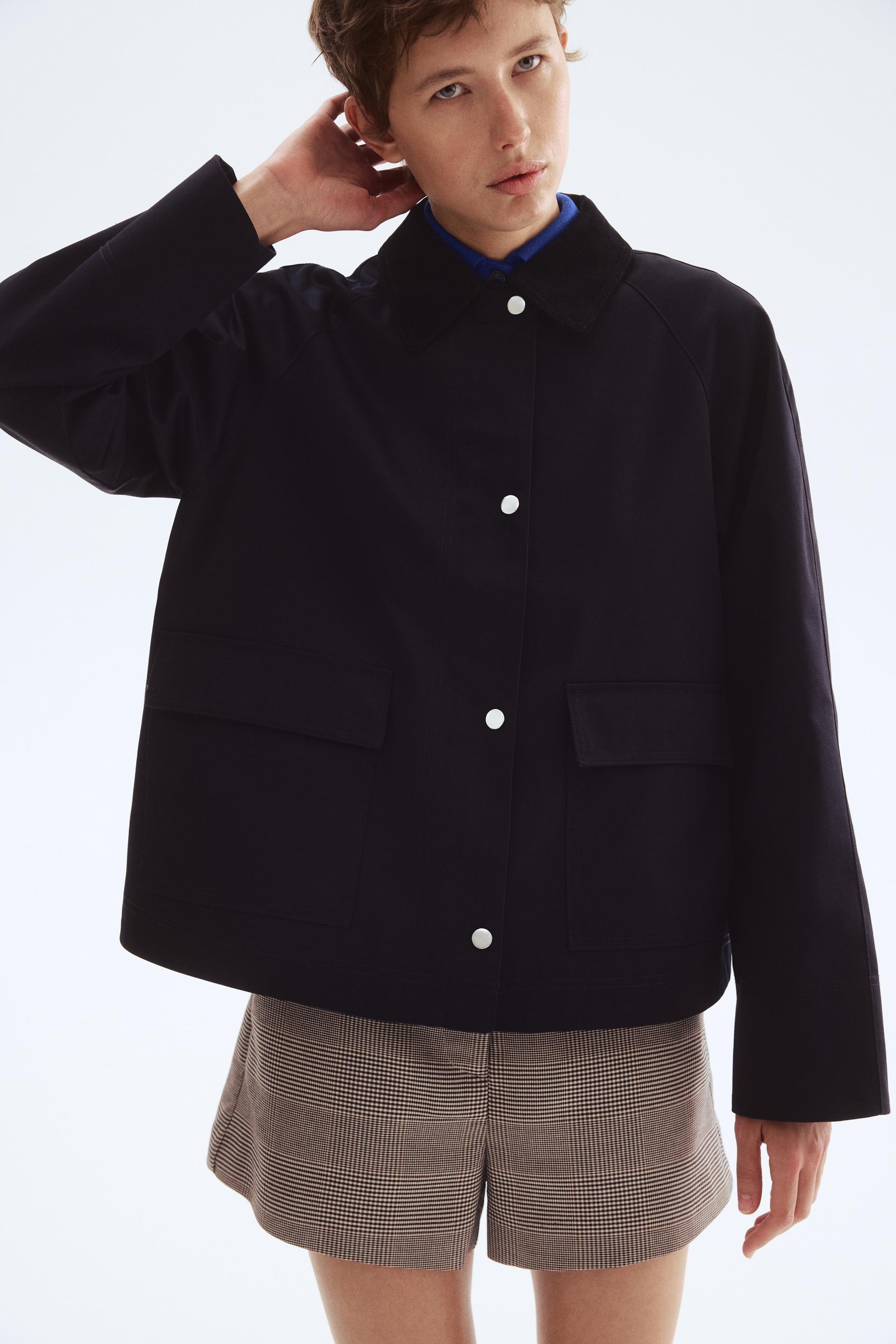jacket with corduroy collar