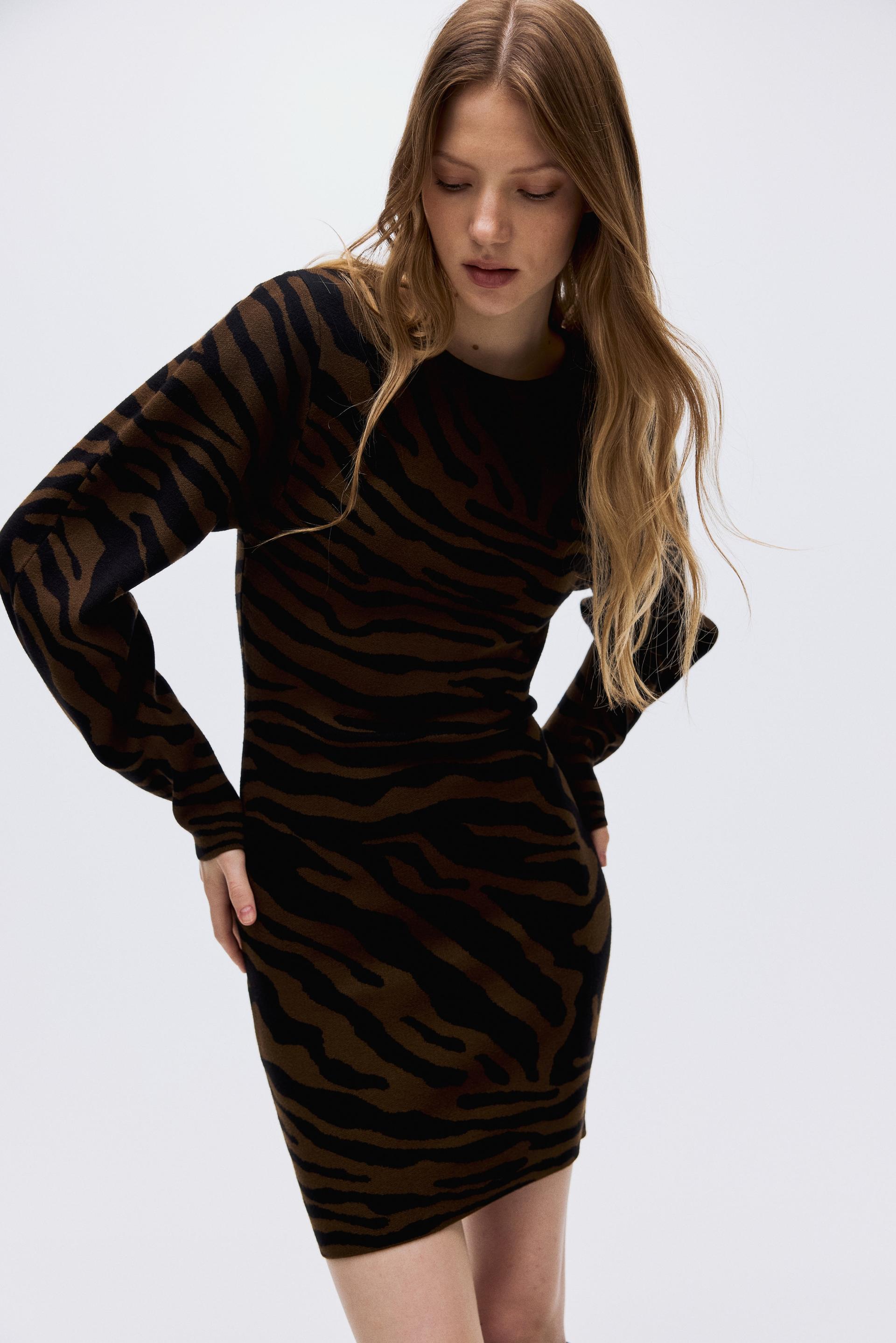 jacquard-knit dress