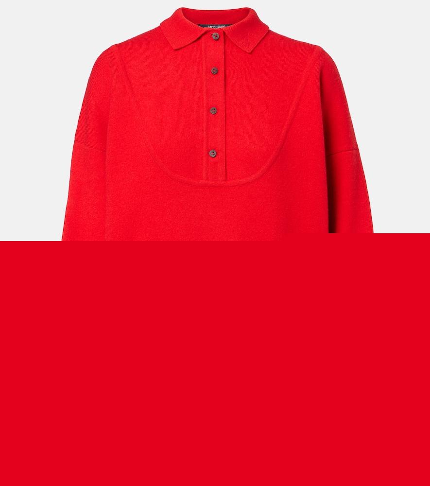 jacquemus balloon wool and cashmere polo sweater
