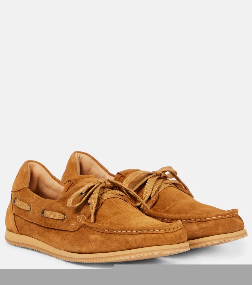 jacquemus batto croc-effect suede boat shoes