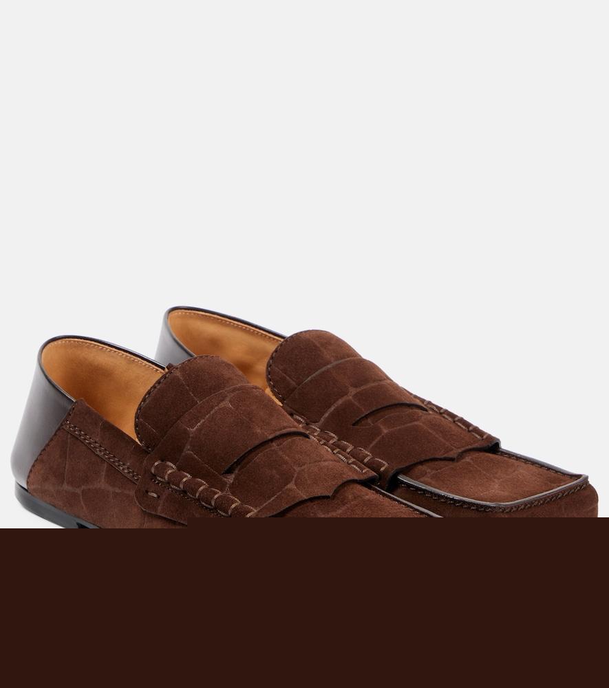 jacquemus carré leather penny loafers