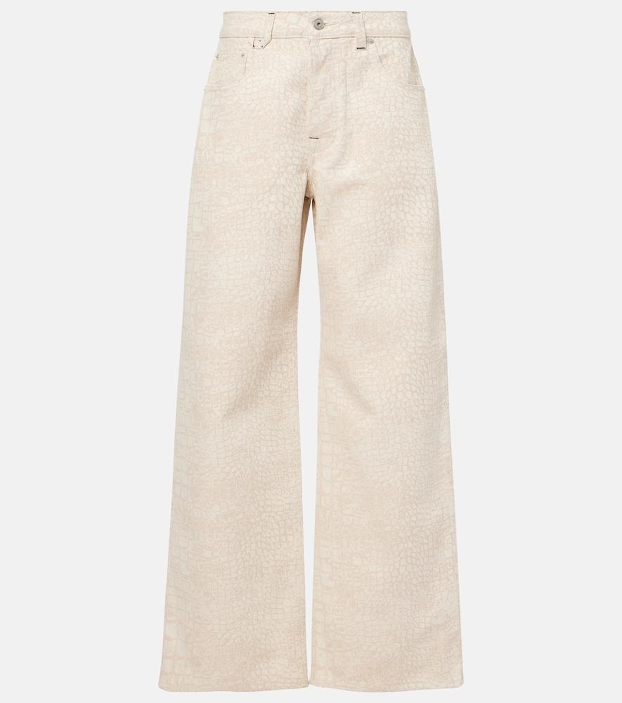 jacquemus croc-effect wide-leg jeans