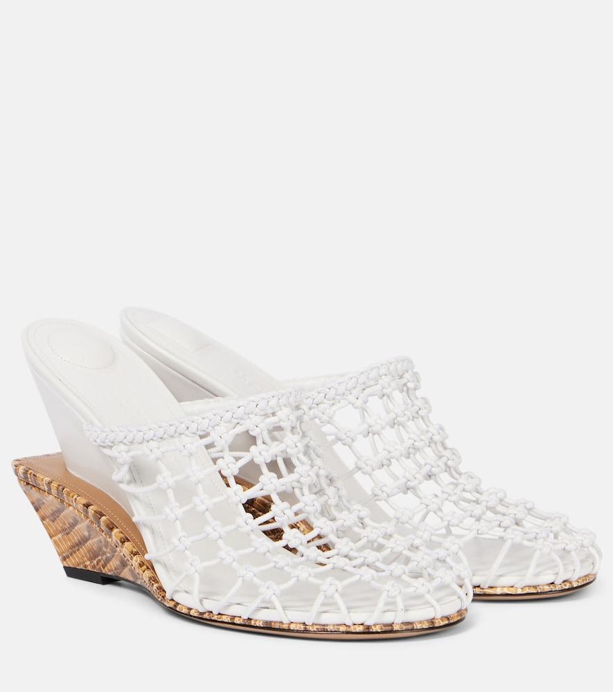 jacquemus double 110 woven leather wedge mules