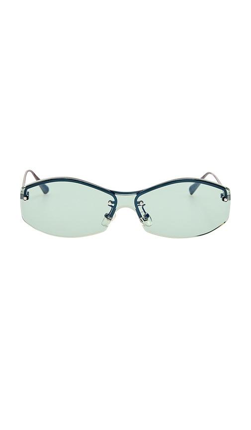 jacquemus geometric sunglasses in mint.