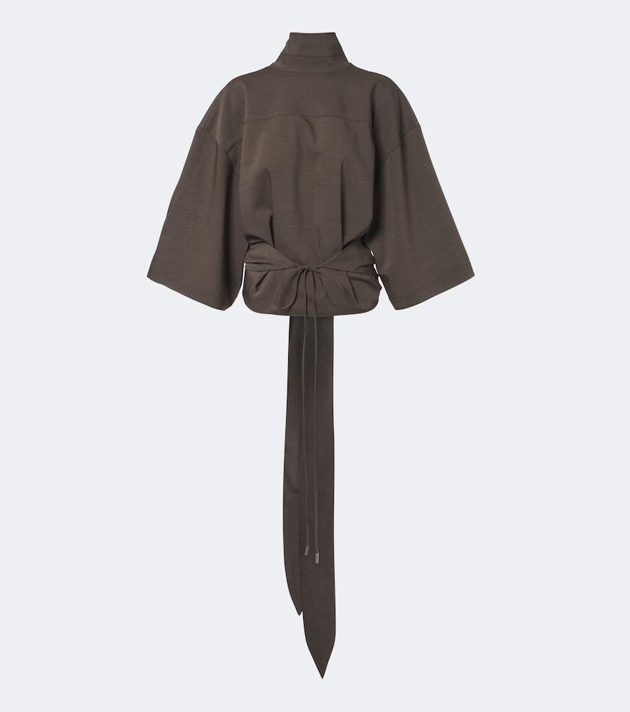 jacquemus havana tie-detail wool top
