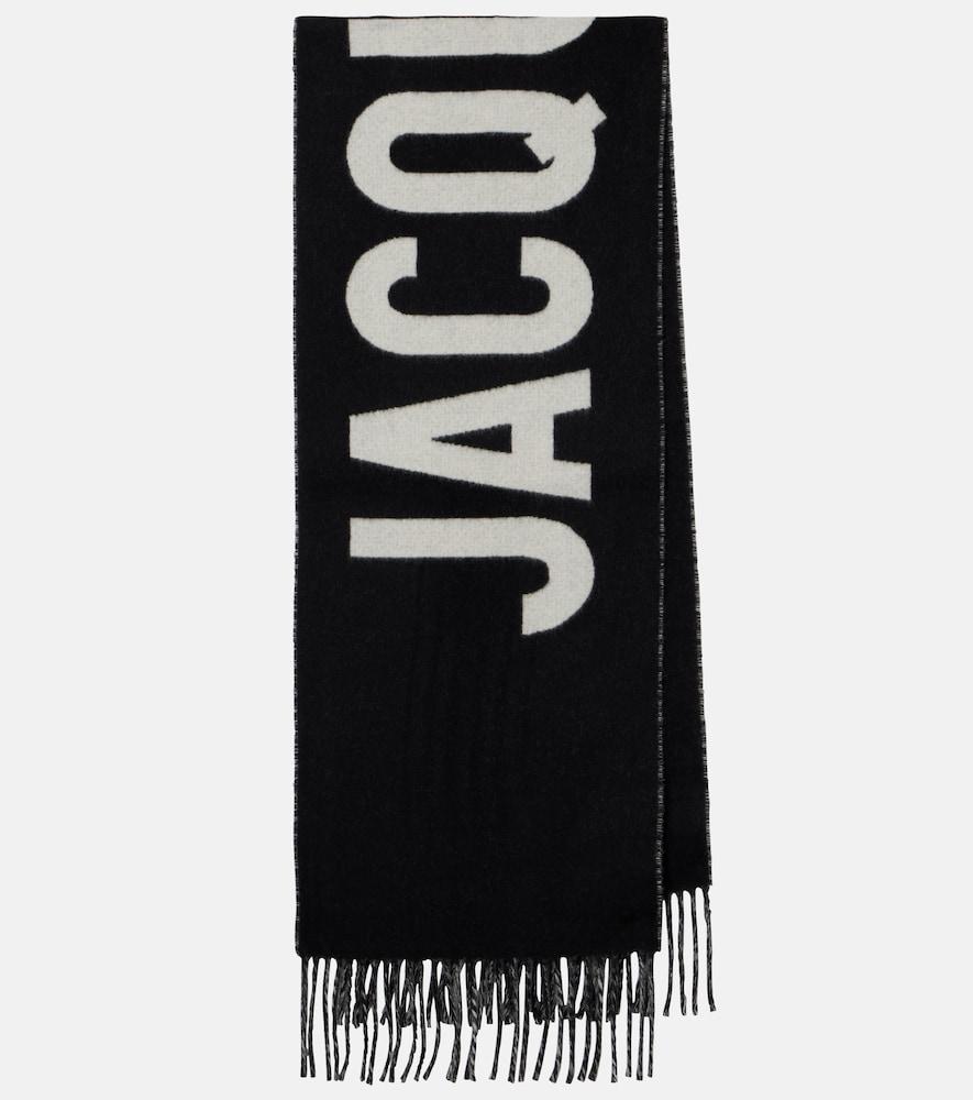 jacquemus jacquard logo virgin wool scarf