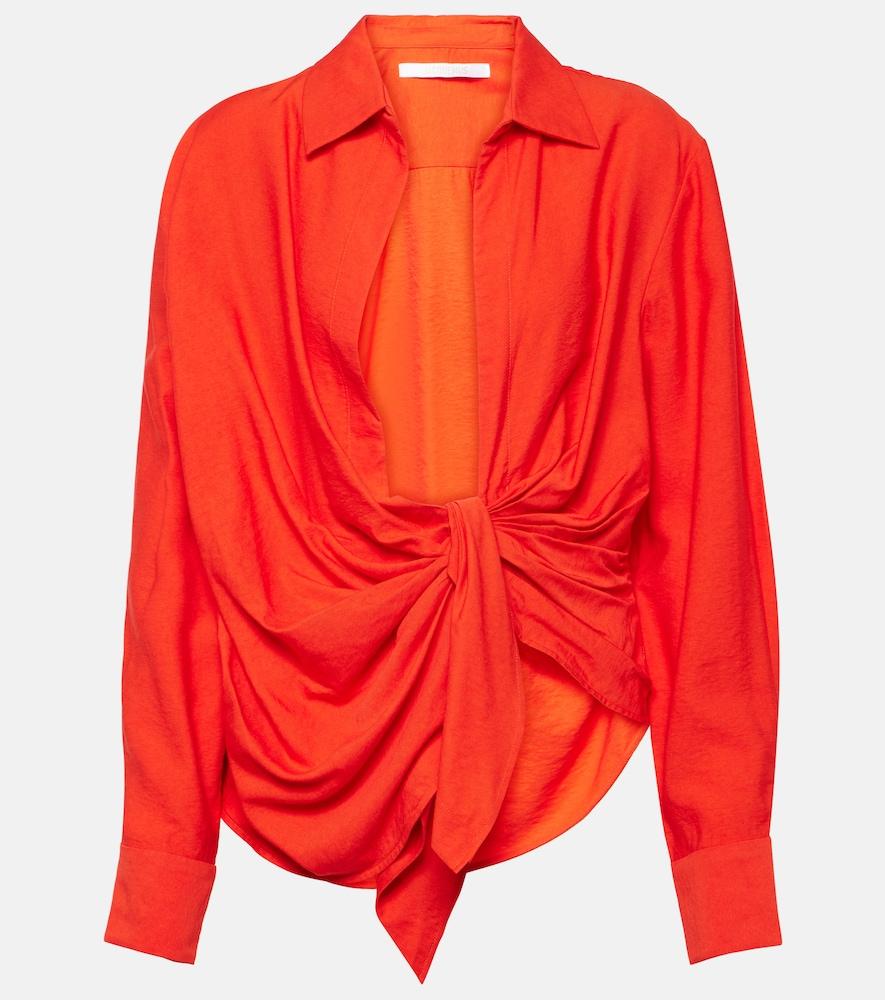 jacquemus la chemise bahia gathered shirt