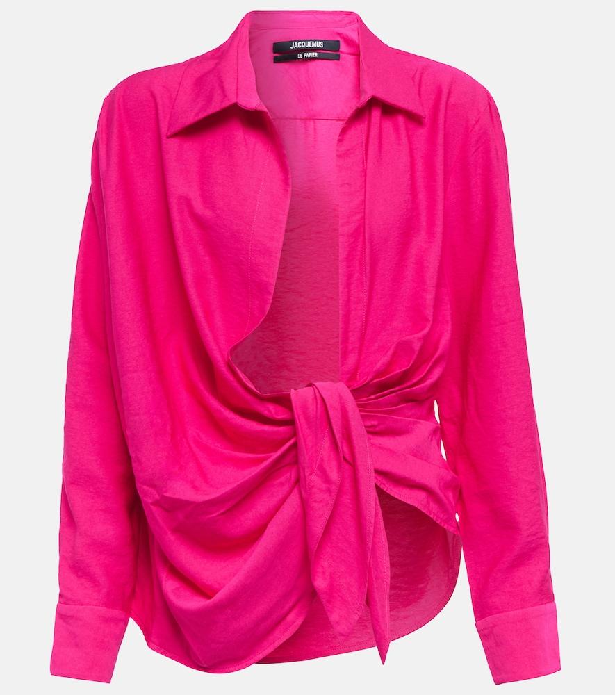jacquemus la chemise bahia tie-detail shirt
