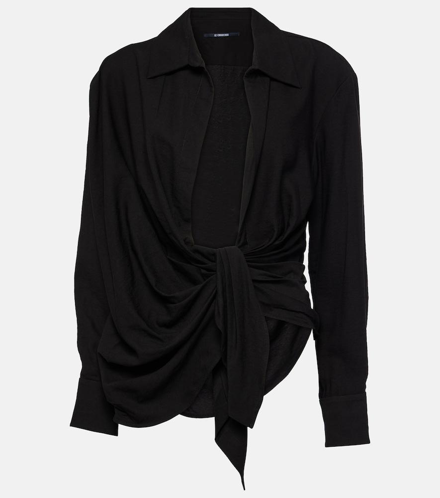 jacquemus la chemise bahia tie-detail top