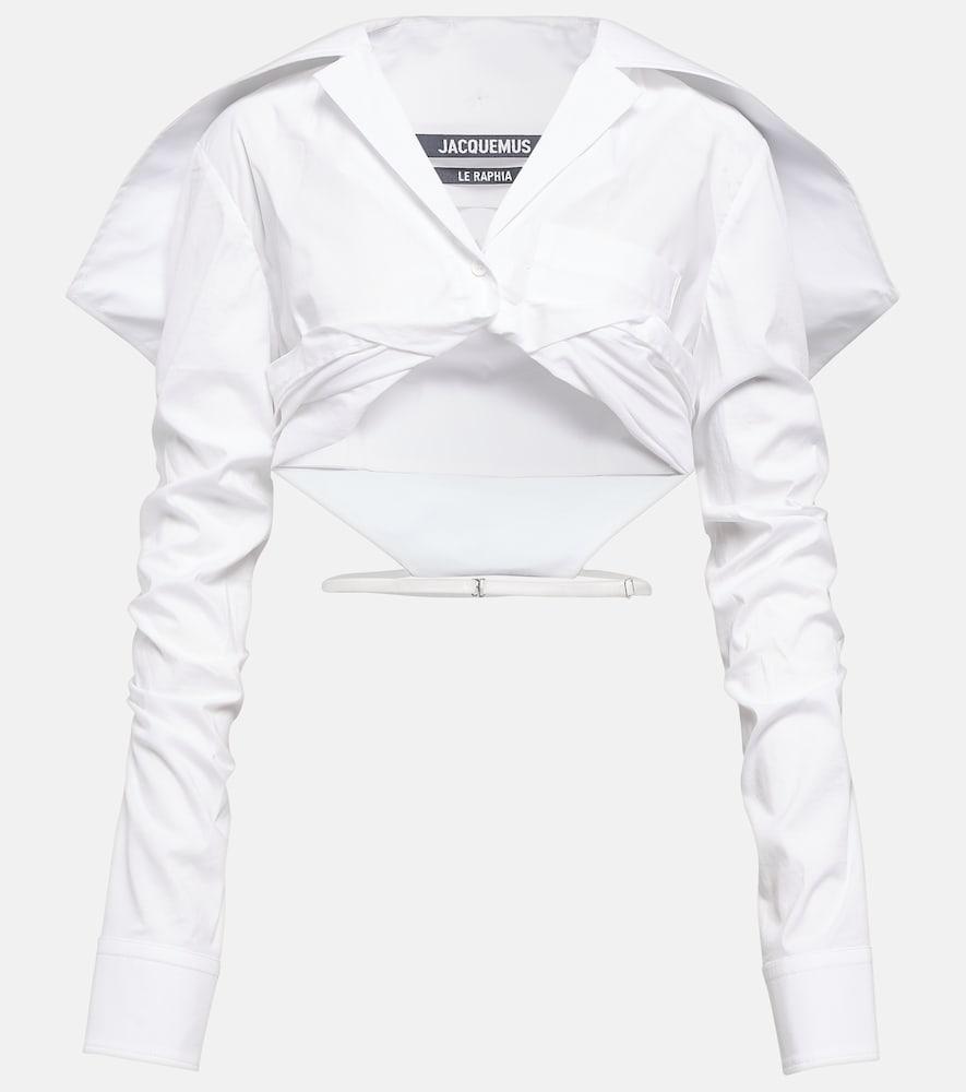 jacquemus la chemise meio cotton cropped shirt