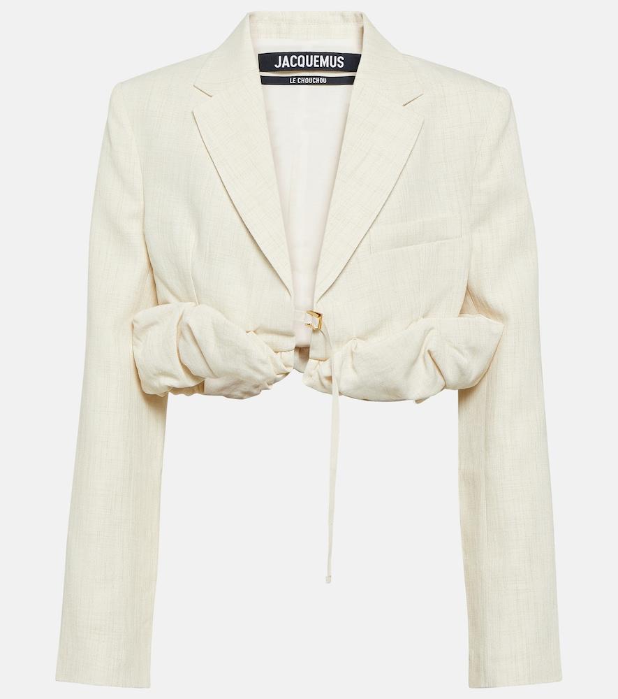 jacquemus la croissant linen-blend jacket