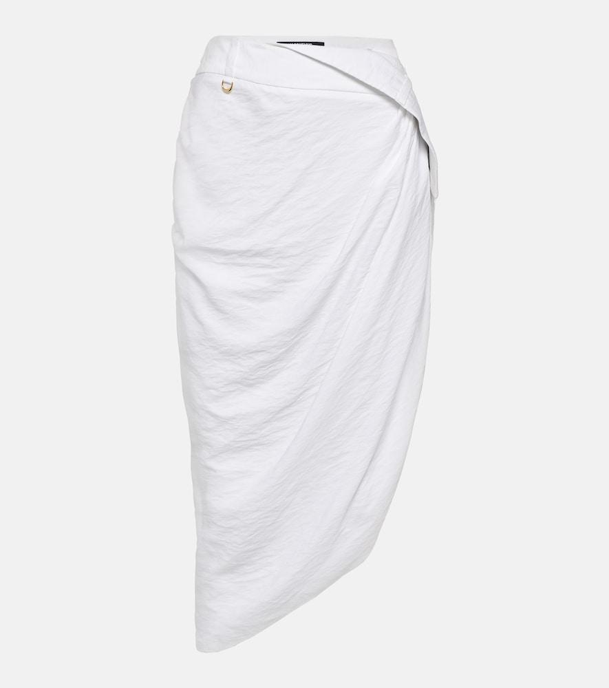 jacquemus la jupe saudade draped midi skirt