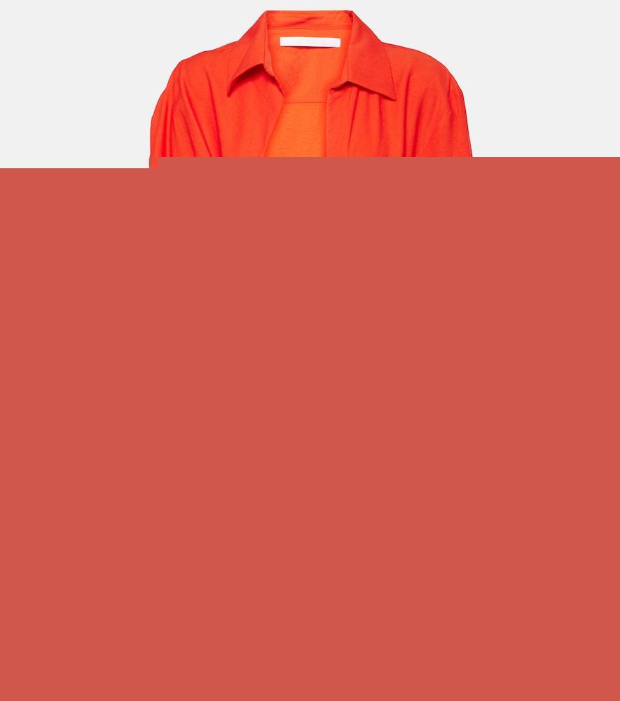 jacquemus la robe bahia draped shirt dress