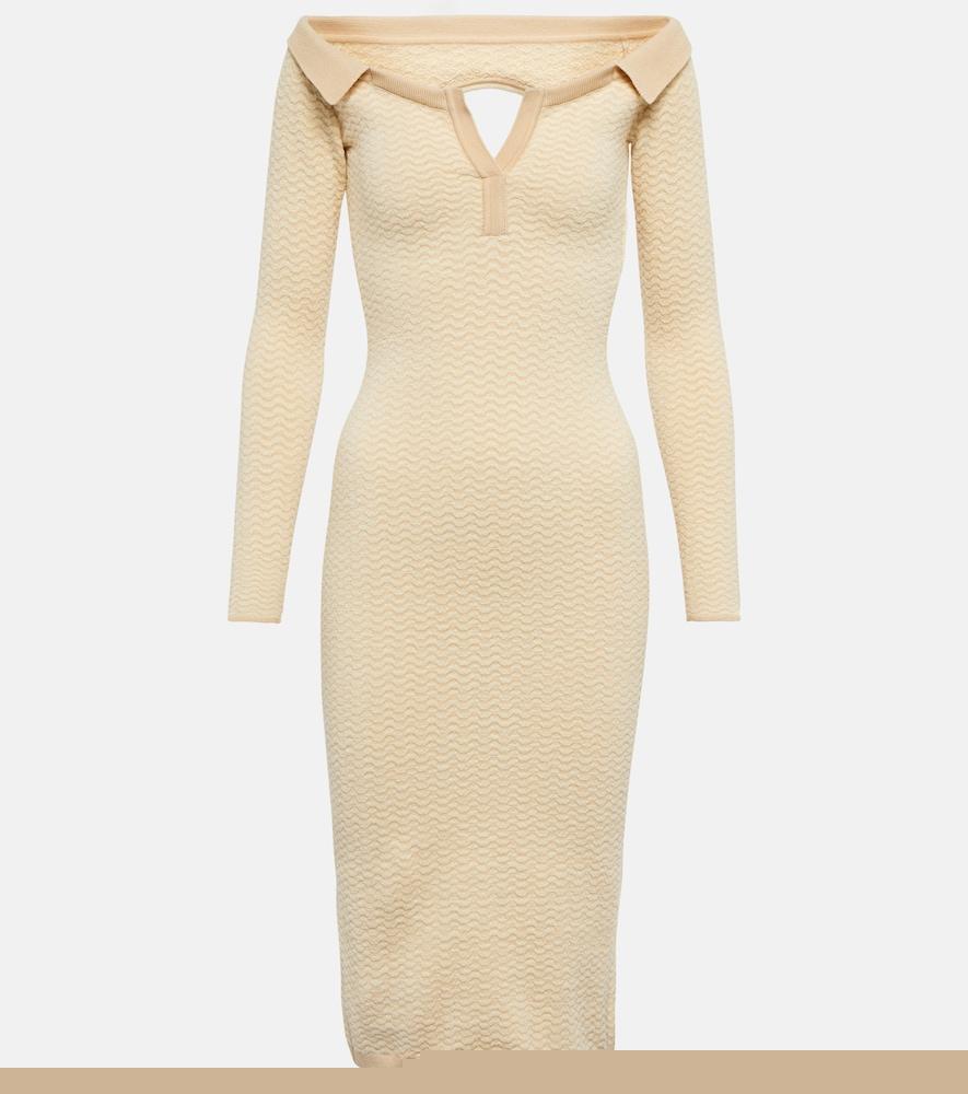 jacquemus la robe pampero cotton-blend midi dress