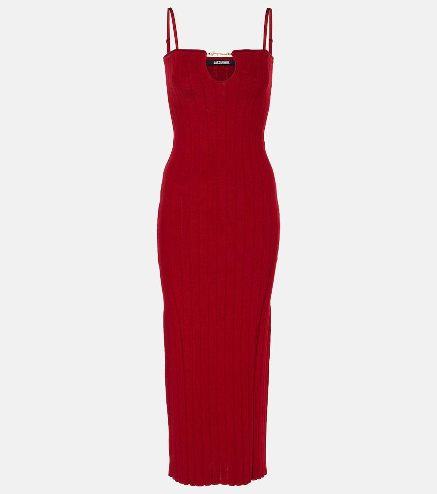 jacquemus la robe sierra bretelles midi dress