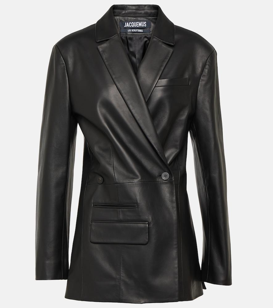 jacquemus la veste tibau cuir leather blazer