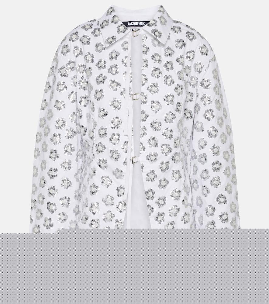 jacquemus lavoir sequinned cotton-blend shirt