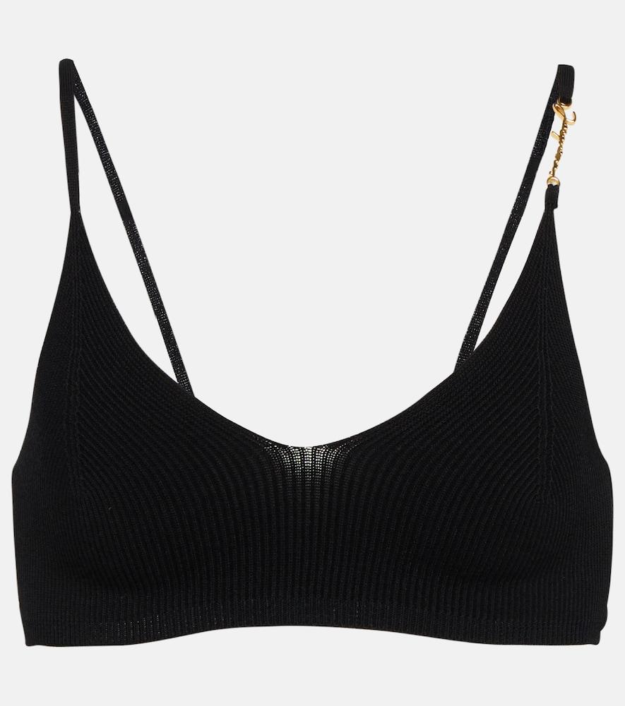 jacquemus le bandeau pralu ribbed-knit crop top