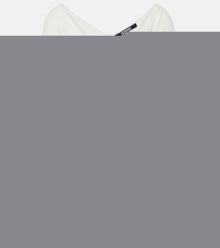 jacquemus le haut pralù scalloped ribbed-knit top