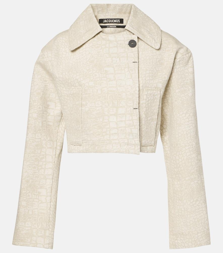 jacquemus marino de-nîmes croc-effect denim jacket