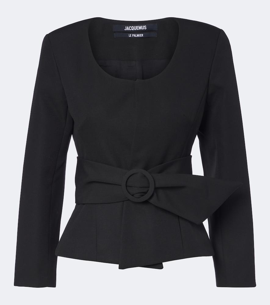 jacquemus miami belted virgin wool jacket