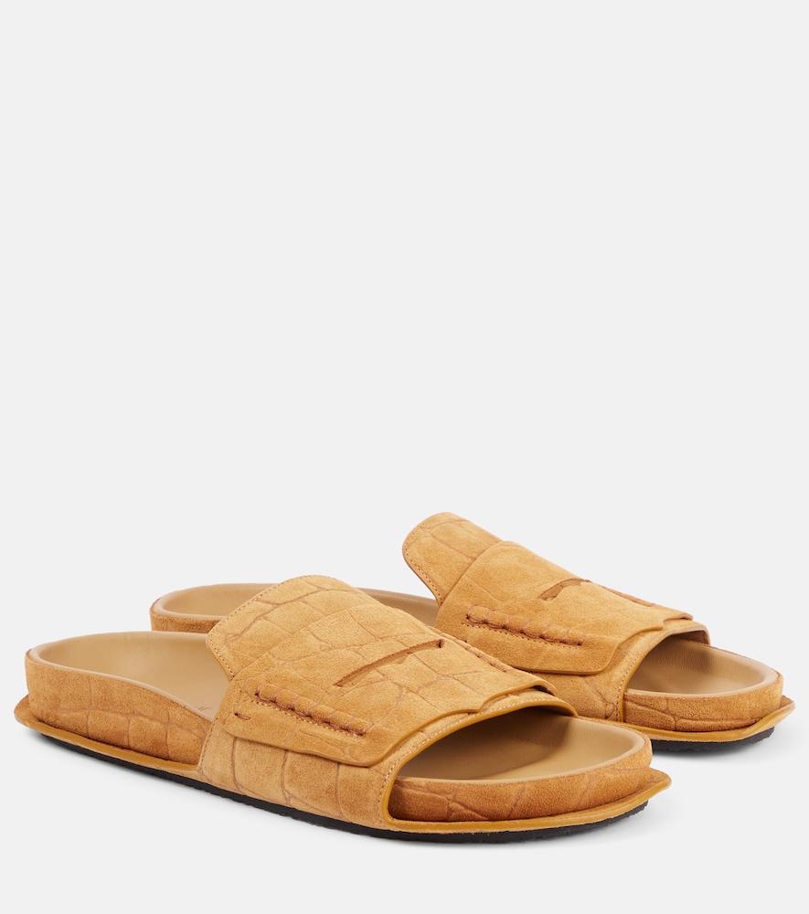 jacquemus mocassin suede slides