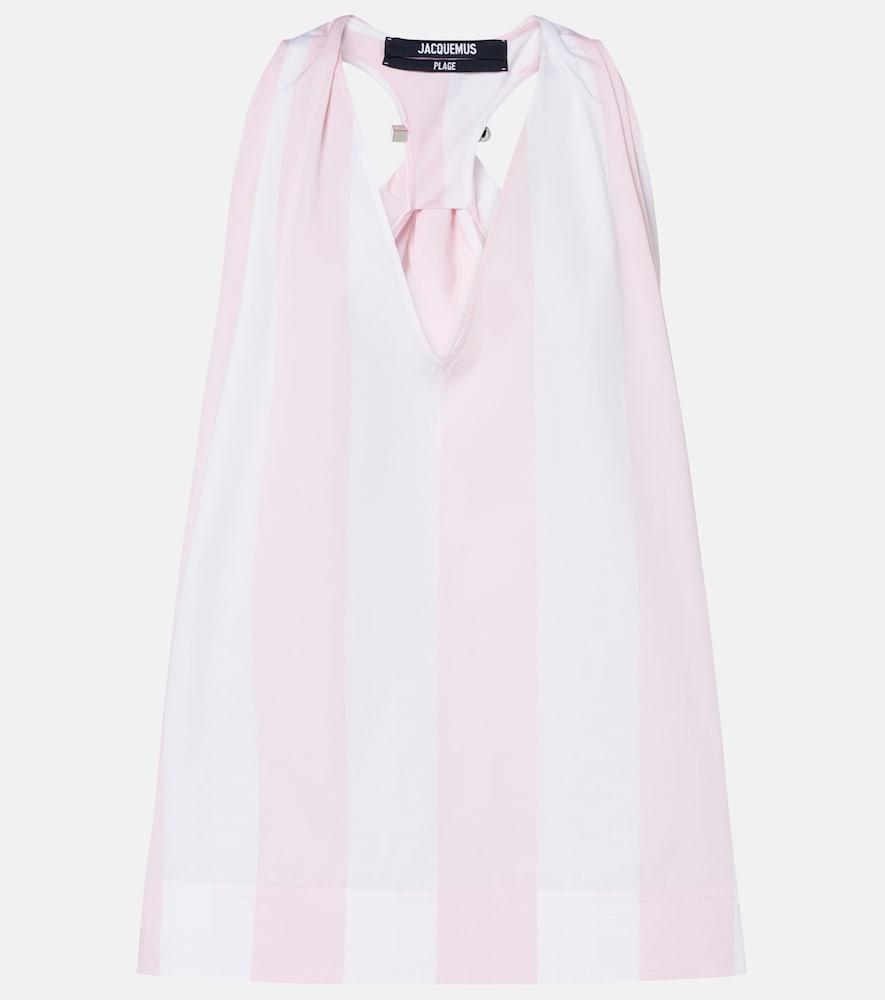 jacquemus norma striped cotton poplin top