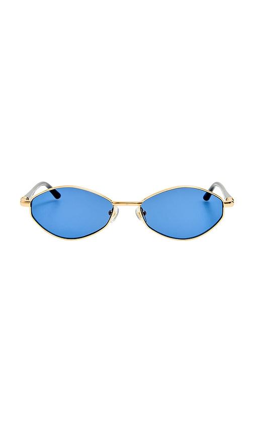 jacquemus oval sunglasses in metallic gold.