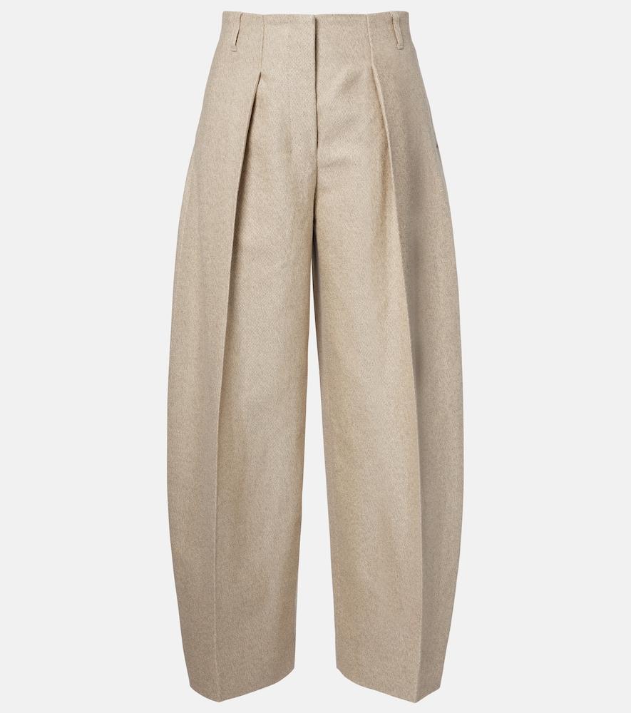 jacquemus ovalo cotton and linen barrel-leg pants