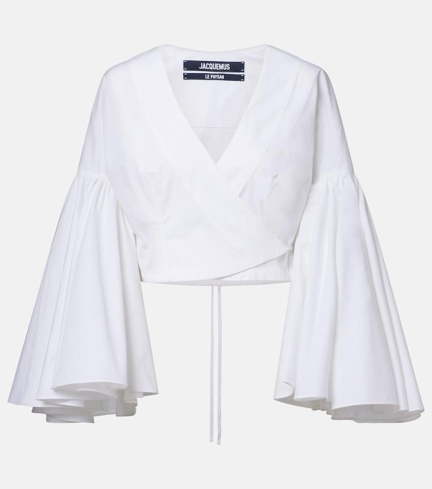 jacquemus paysan cotton poplin wrap top