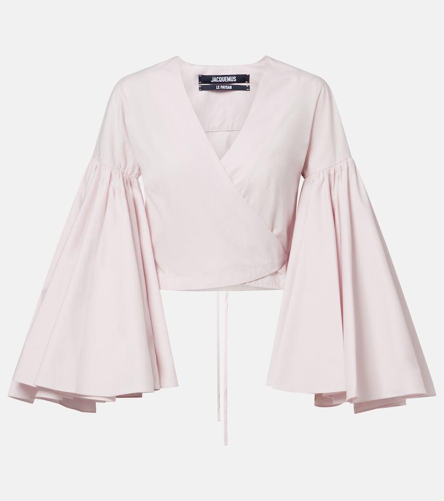 jacquemus paysan cotton poplin wrap top