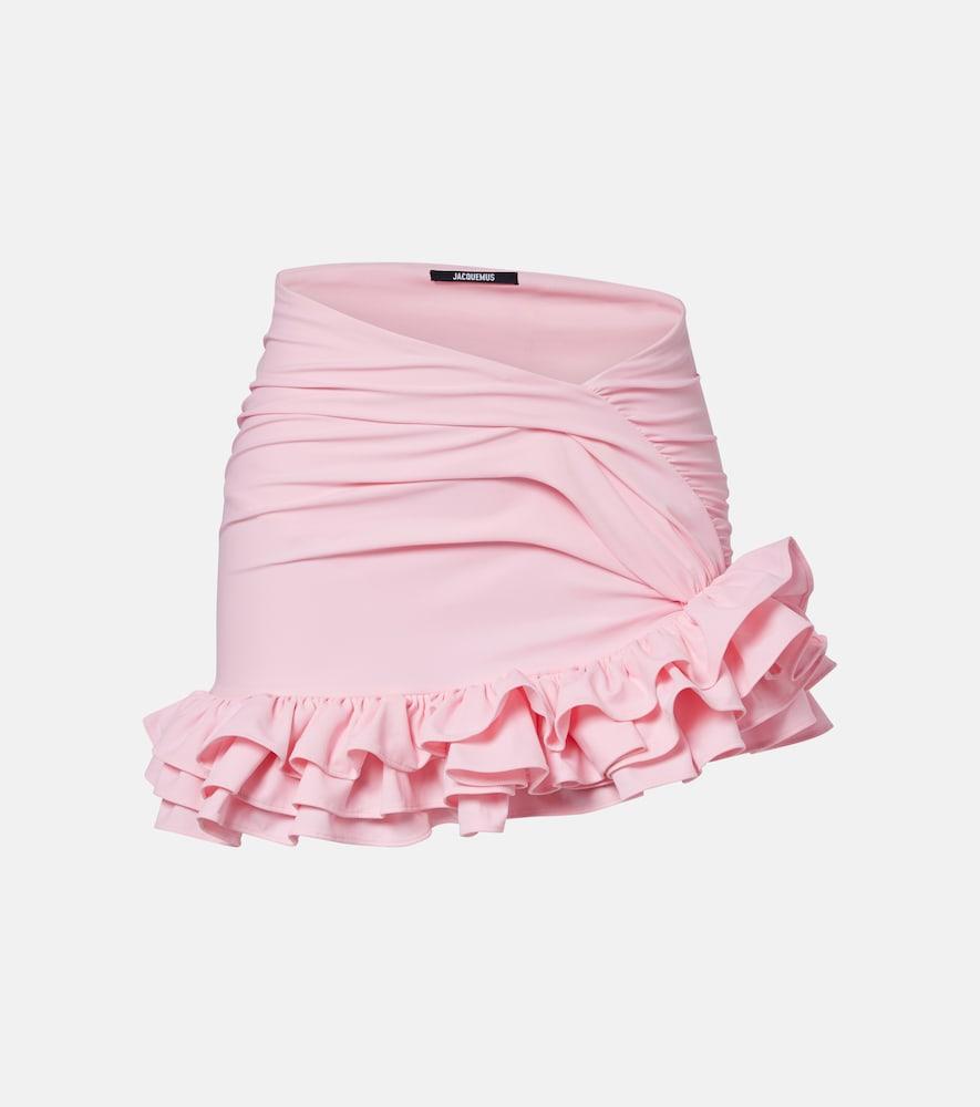 jacquemus playa ruffled jersey miniskirt