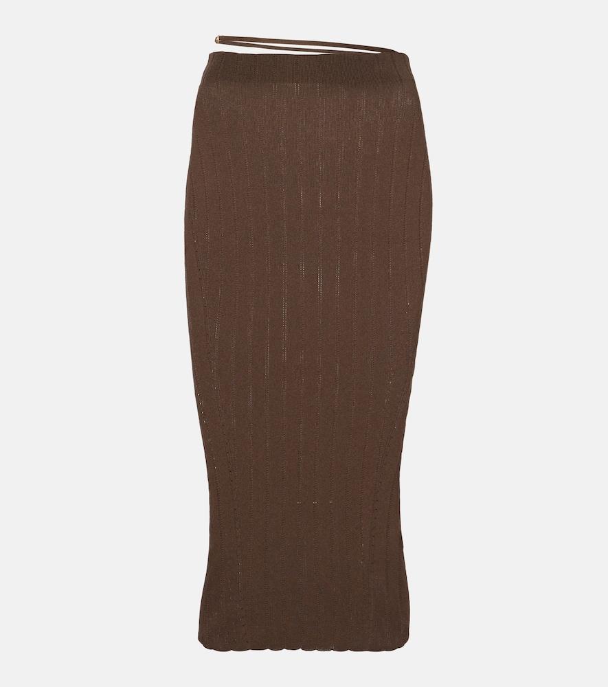 jacquemus pralu ribbed-knit midi skirt
