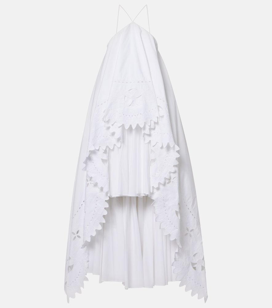 jacquemus provençale tiered cotton poplin gown