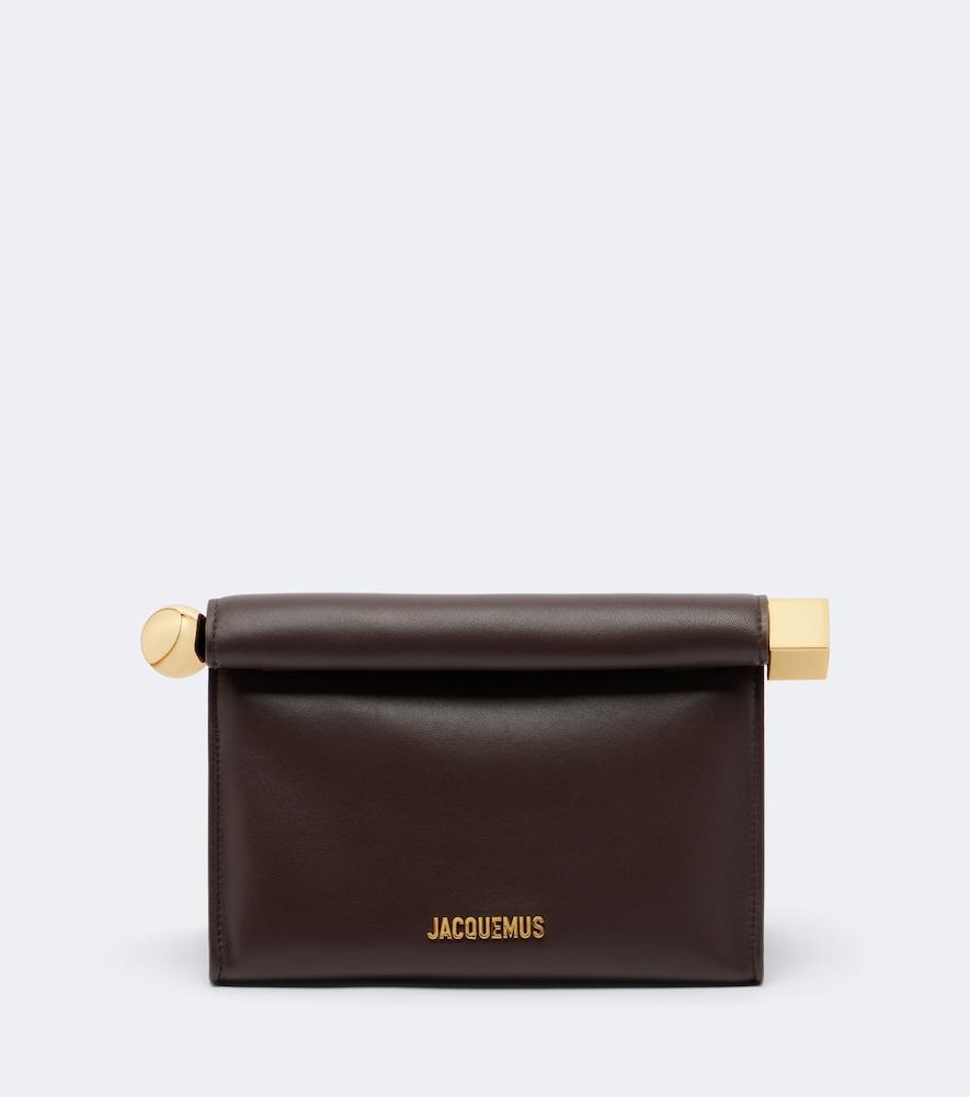 jacquemus rond carré small leather clutch