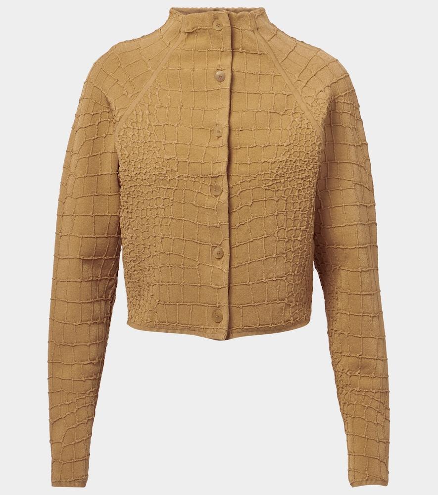 jacquemus scala croc-effect cardigan