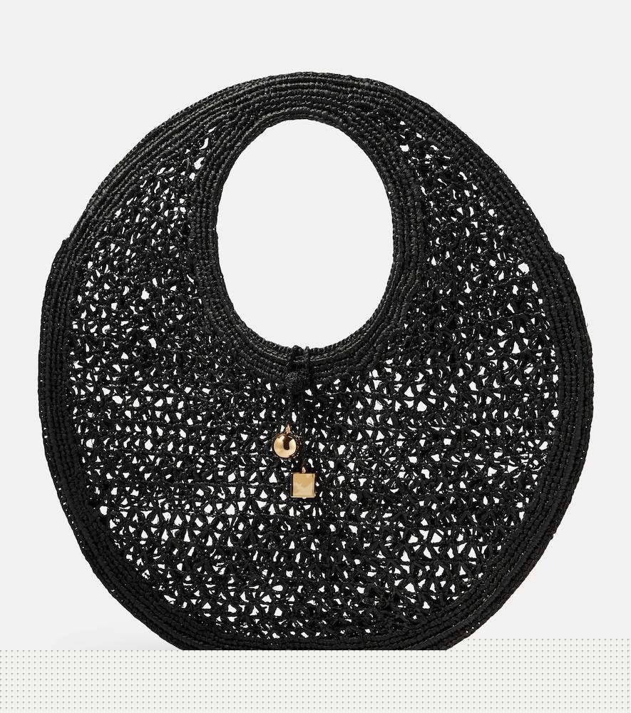 jacquemus spiaggia raffia shoulder bag