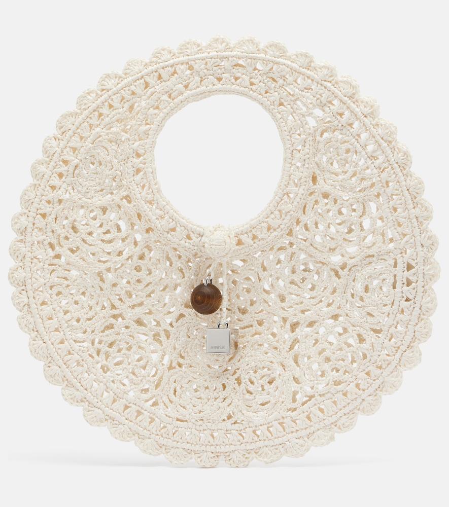 jacquemus spiaggia small crochet top-handle bag