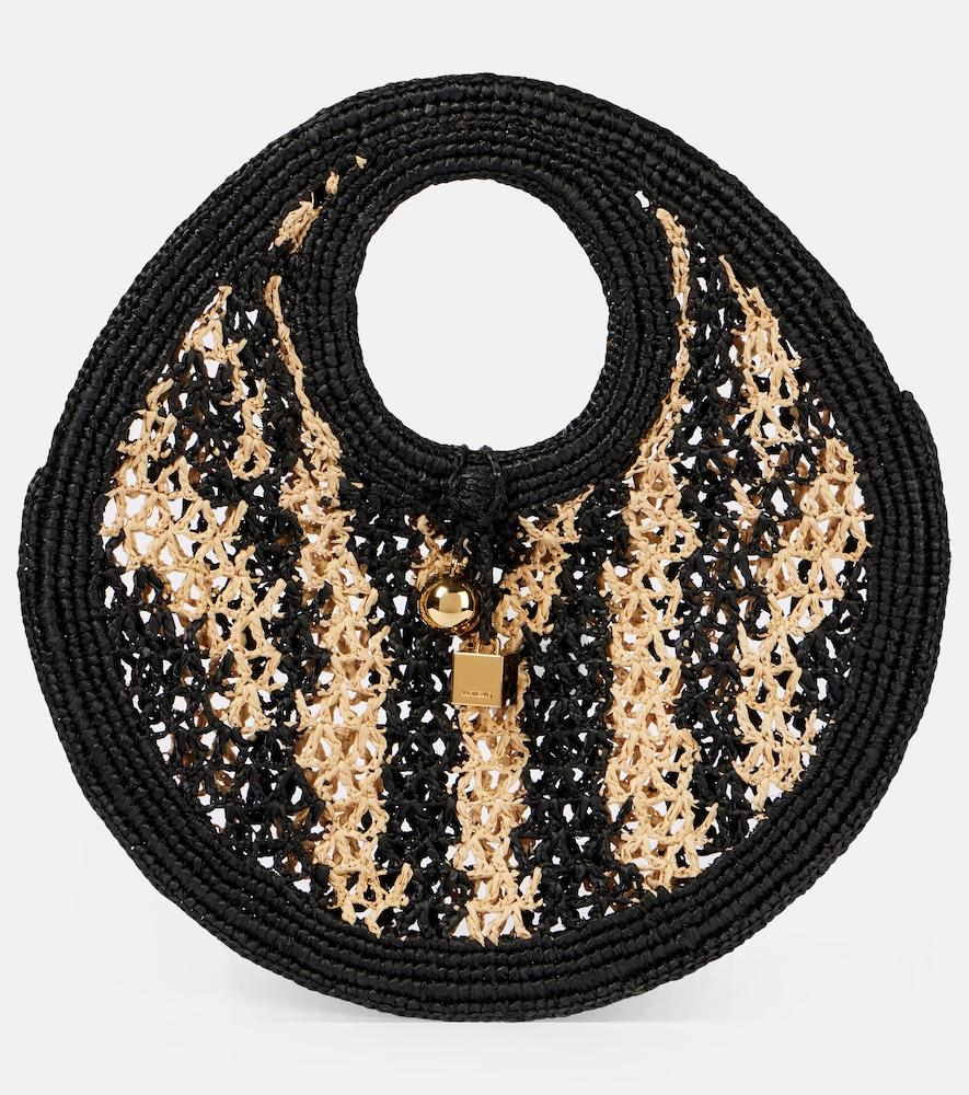 jacquemus spiaggia small raffia shoulder bag