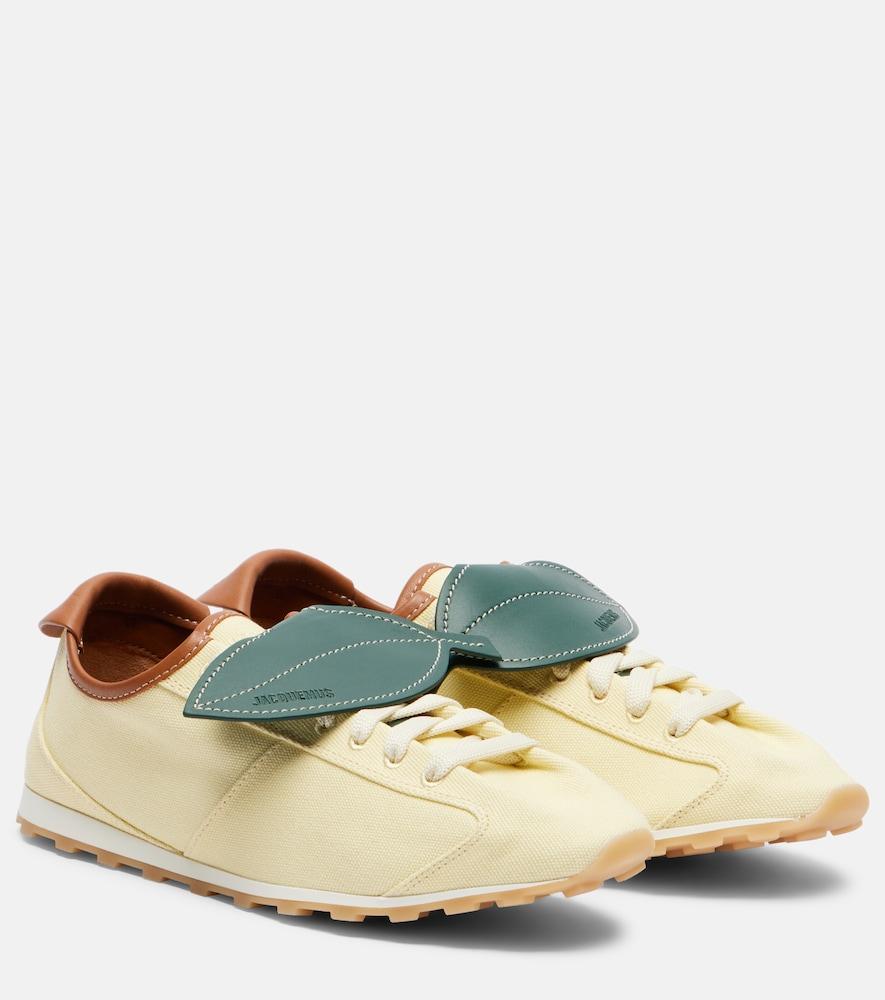 jacquemus tennis leather-trimmed canvas sneakers