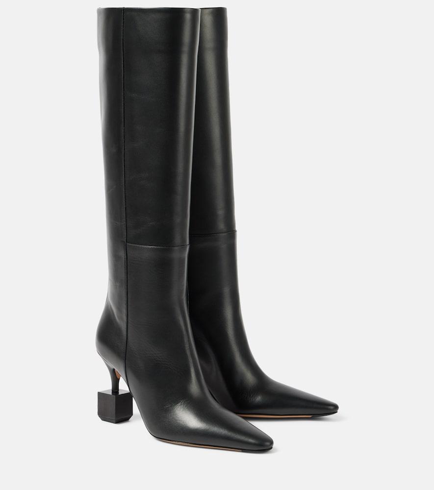 jacquemus the bisou leather knee-high boots