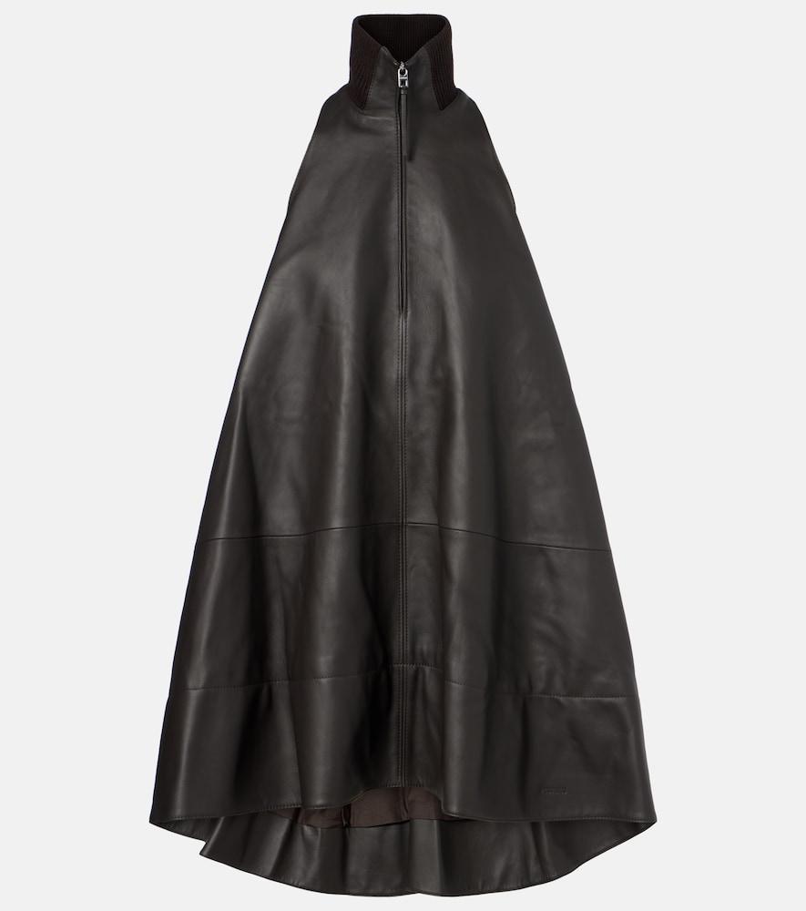 jacquemus triangle leather minidress
