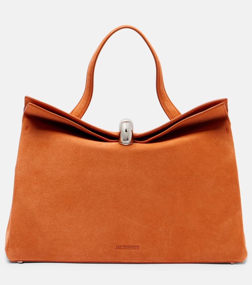 jacquemus valérie medium suede top-handle bag